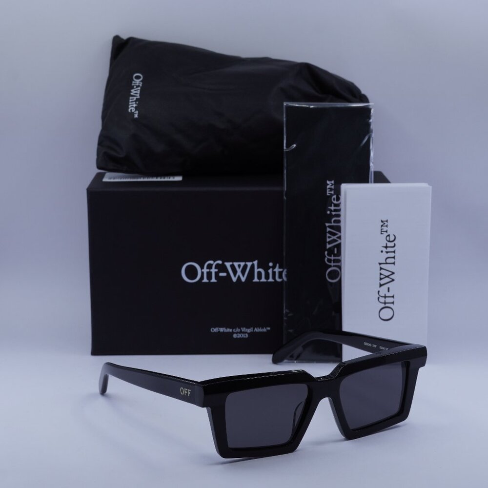 Off-White OERI142 WINDSOR 1007 Square Sunglasses – Black/Dark Grey